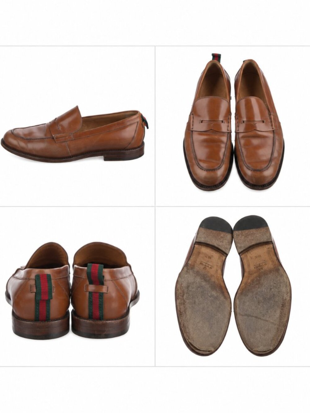 Gucci Men’s Brown Leather Penny Loafers Size 11 UK 10.5 Made Italy